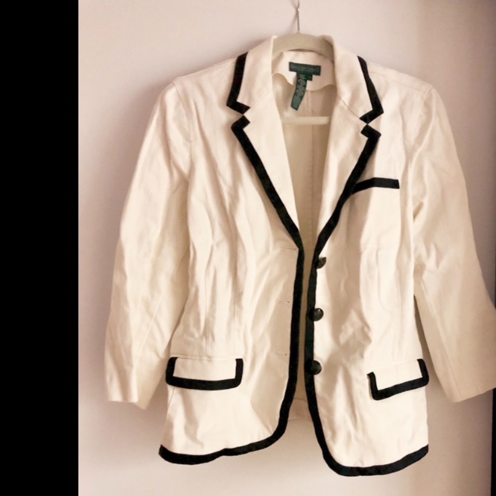 Lauren Ralph Lauren white denim blazer